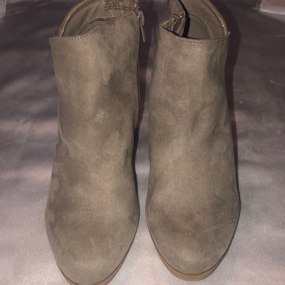 JustFab Beige Suede Ankle Boots